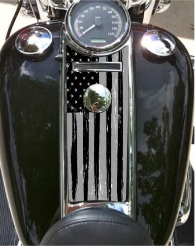 Aftermarket Black and Grey American Flag Plastic Dash Panel Console Insert! Compatible with 2008-2023+ Harley Davidson Road King Dash