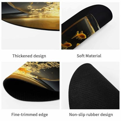 Round Mouse Pad Non-Slip Rubber Base Fish in Fish Tank Comfortable Portable Mousepad Small Mouse Pads for Home Office