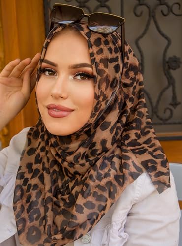 Mealah Womens-Leopard Print Shawl Scarf - Lightweight Wrap Scarves Shawl Cheetah Sunscreen Scarve for Spring Summer Travel - color: Leopard Print