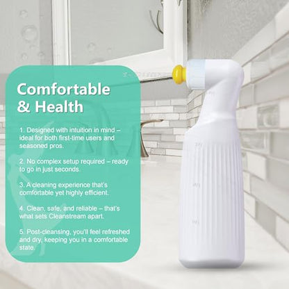 2-Pack Travel Bidet, 400ml/14.1oz Portable Handheld Bottle, White, with Lockable Nozzle and Flip-Top Cap