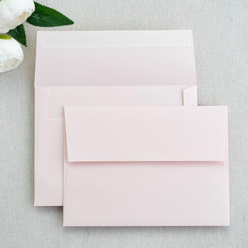 PONATIA 50 Pack A7 Envelopes, 5 x 7“ Blush Pink Envelopes - color: Blush Pink