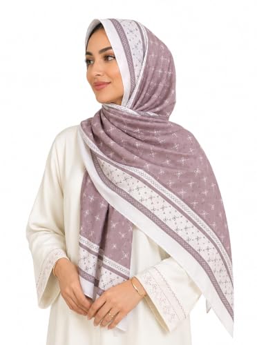Satin Hijab Scarf for Women, Silk-Feeling Muslim Headscarf, Digital Bow Letter Print Head Wrap Shawl for Summer - color: Mocha Color