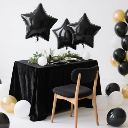 Black Star Balloons Black Star Foil Balloon Set Mylar Helium Metallic 12pcs 18 Inch Birthday Decorations Room Decor Graduation Decoration Party Baby Shower Anniversary Wedding - style: Black