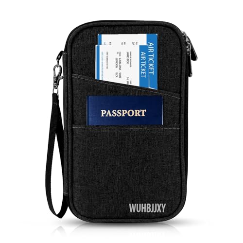 Amazing,Practical,Premium,RFID Family Passport Holder, Travel Wallet, Travel Document Organizer, Passport Bag,(Black) - color: Black