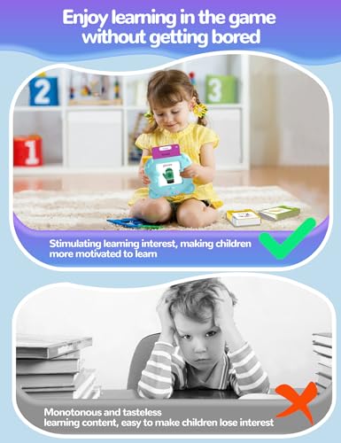 Portuguese and English Talking Flash Cards for Kids, 510 Sight Words Bilingual Learning Toys for Toddlers, Autism Pocket Speech Therapy Toys, Brazilian Português Vocabulary Educational Flashcards - size: 510-Portuguese&English(blue)