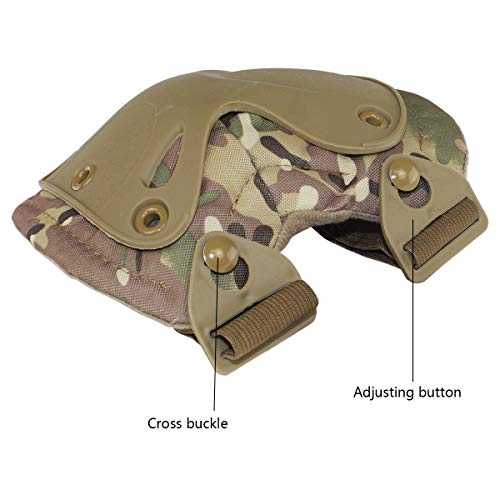 Combat Knee & Elbow Protective Pads Set for Outdoor CS Paintball Game Cycling Safety Skateboarding Gear Skates Knee Protection Guard Pads - color: MC03