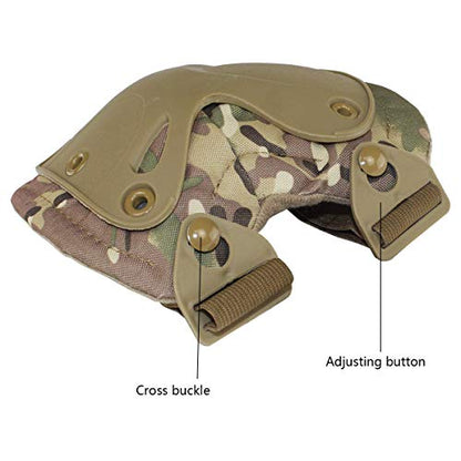 Combat Knee & Elbow Protective Pads Set for Outdoor CS Paintball Game Cycling Safety Skateboarding Gear Skates Knee Protection Guard Pads - color: MC03