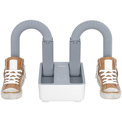 Boot Dryer and Deodorizer for Work Boots, Sneakers and Gloves, Portable Shoe Dryer with Retractable Hoses, Timer, and Heat Control