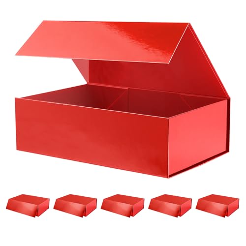 Large Red Gift Boxes with Magnetic Lid for Present,6 Pack - color: Red, size: 1 Count (pack of 6)
