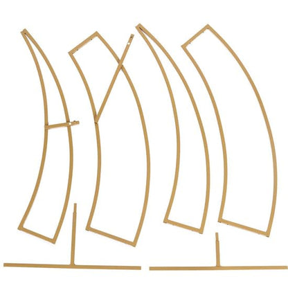Tableclothsfactory 7.5ft Gold Metal Crescent Moon Wedding Arch Stand, Curved Flower Balloon Frame