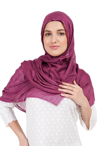 Soft Hijab Scarf 100% Modal | Lightweight | Breathable For Women - color: Berry