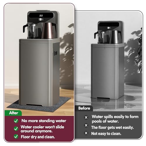 24 x 36 in Water Cooler Mat Excellent Absorbency Water Cooler Dispenser Mat with Non- Slip Rubber Backing Leak-ProofProtection for Water Dispensers Refigerators - color: Dark Grey