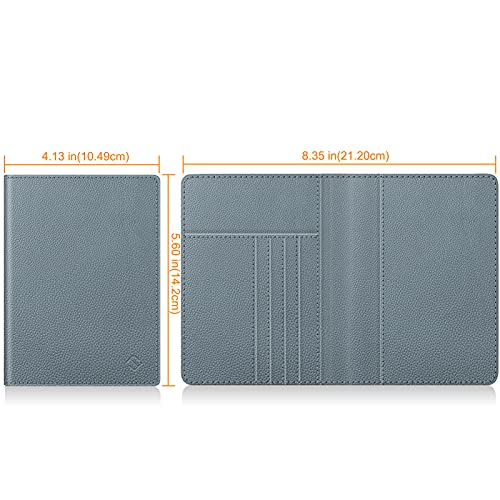 FINTIE Passport Holder, Slim Travel Wallet RFID Blocking Card Case Cover - color: Cloudy Blue