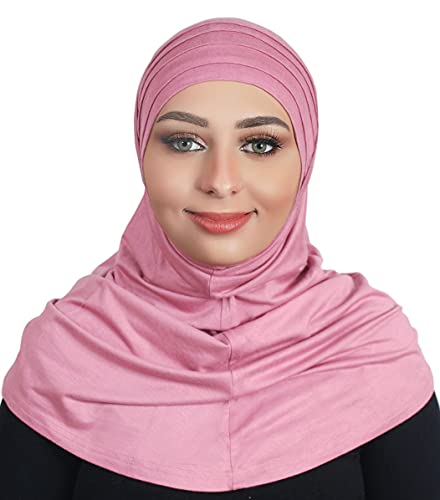 AL AMIRA Beautiful cotton hijab scarf Islamic women fancy hijab K101 - color: Dusty Rose