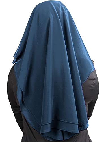MyBatua 3 Layers Saudi Niqab In Breathable Georgette, Wholesale Price, 1pc Face Veil NQ-003 - color: Navy Blue