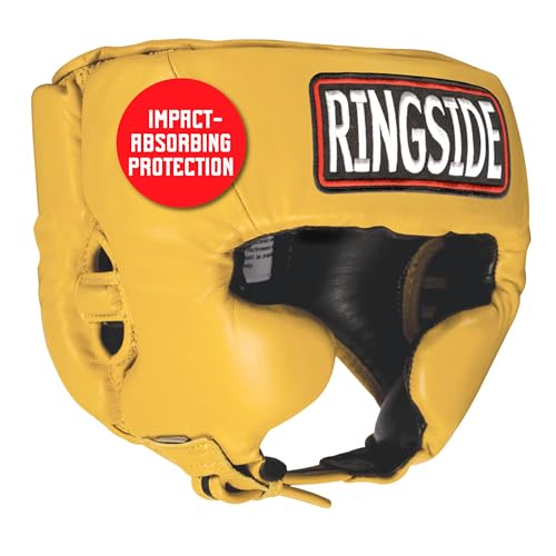 Ringside Competition-Like Boxing Headgear with Cheeks - color: Gold, size: Small