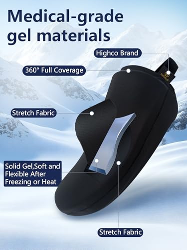Foot Ice Pack for Toes,Freeze Flexible Ice Gel Socks Cold &Hot Therapy,Foot & Toe Ice Pack Wrap for Tendonitis, Plantar Fasciitis, Swelling, Sprained,Sport Injuries,Black(Black of 2) - color: Black of 2