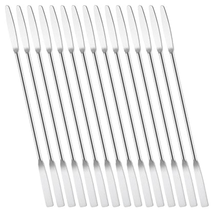 Molain 15 Pcs Small Metal Spatula, 6"Lab Spatula Double Ended Micro Spatulas Stainless Steel Mini Square/Round End for Mixing Cosmetics Kitchen Laboratories