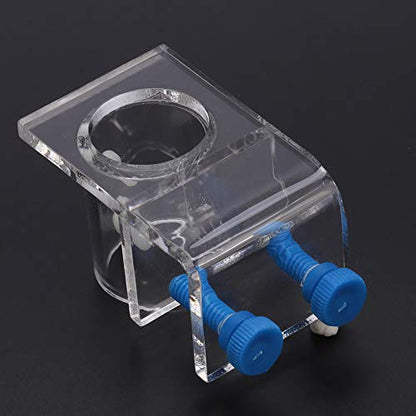 2 PCS Acrylic Aquarium Pipe Clip Clamp Holder, Transparent Acrylic Water Tube Soft Pipe Fixture for Fish Tank Aquarium Holding Doing Pump Soft Hose (Single Hole) - size: Single Hole