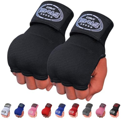 FARABI Kids Hybrid Boxing Inner Gloves Punching Boxing Gloves - color: All Black
