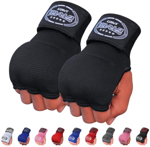 FARABI Kids Hybrid Boxing Inner Gloves Punching Boxing Gloves - color: All Black