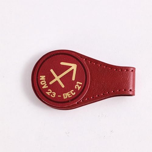 3 PCS Leather Magnetic Bookmark Clips, Zodiac PU Leather Bookmarks for Book Lovers, Full Set of Book Clip Accessories, Fire Sign - style: Fire Signs Constellation
