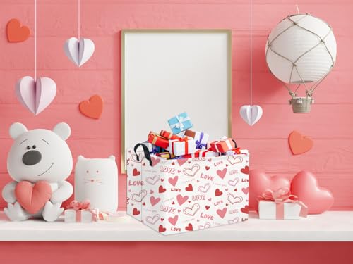 Rectangular Valentines Gift Basket - Pink Love Room Decor - color: Pink Love