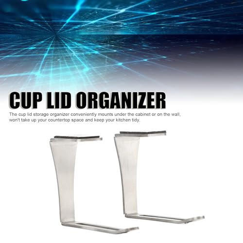 2pcs Cup Lid Organizer Kitchen Storage Hooks Multifunctional Storage for Kitchen, Cabinet, Bathroom