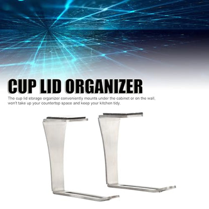 2pcs Cup Lid Organizer Kitchen Storage Hooks Multifunctional Storage for Kitchen, Cabinet, Bathroom