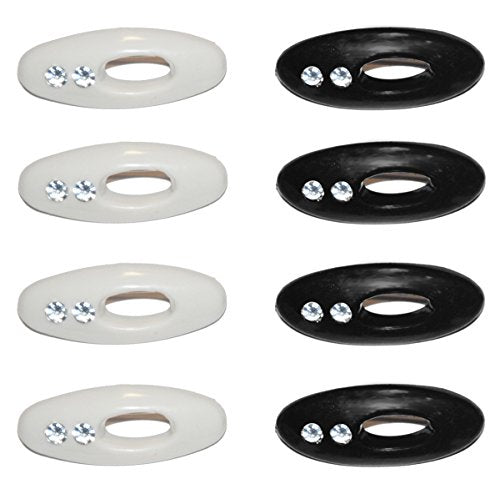 Classic Hijab Pins with Rhinestones - color: Black and White 8 Pack