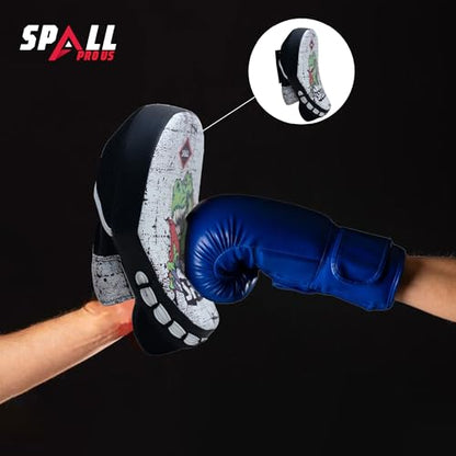 Curved Boxing Pads - Boxing Mitts and Punch Pads, Muay Thai MMA Focus Boxing Mitts Suitable for Boxing, Kickboxing, Karate, and Martial Arts - color: Dino-White