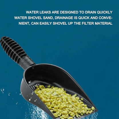 ZJchao PVC Aquarium Sand Scooper, Multifunctional Terrarium Substrate Litter Cleaner Reptile Sand Shovel, with Quick Drainage System, Suitable for Various Scenarios