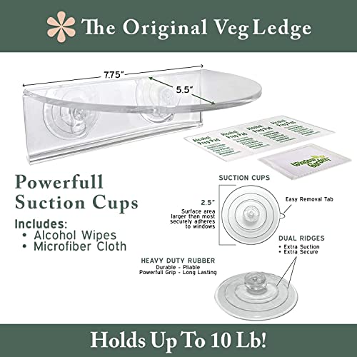 Window Garden Veg Ledge Suction Cup Window Shelf – Create an Indoor Garden, Hold Your Planter Pots, Seed Starter, Figurines on Your Window. Grow Herbs, Microgreens, Succulents, Sleek (3 Pack) - size: 3 Medium (Original)