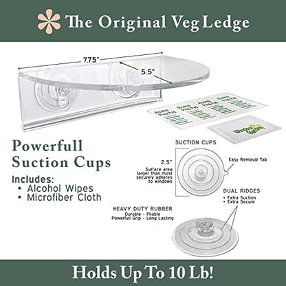 Window Garden Veg Ledge Suction Cup Window Shelf – Create an Indoor Garden, Hold Your Planter Pots, Seed Starter, Figurines on Your Window. Grow Herbs, Microgreens, Succulents, Sleek (3 Pack) - size: 3 Medium (Original)