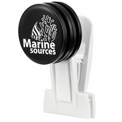 Magnetic Seaweed Feeding Clip for Saltwater Aquarium, Automatic Fish Feeder with Algae Magnet Clip, Glass Tank Accessory for Aquatic Pets, Up to 15mm Glass Thickness - color: Black-1Pcs