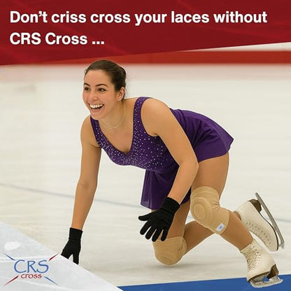 CRS Cross Gel Knee Pads for Ice Skating. 2 Gel Sleeve Knee Pad with Custom Padding for Cushion, Support and Protection of Kneecap / Patella for Figure Skating, Roller, Volleyball, Dance, and Cheer. (Large) - size: Large