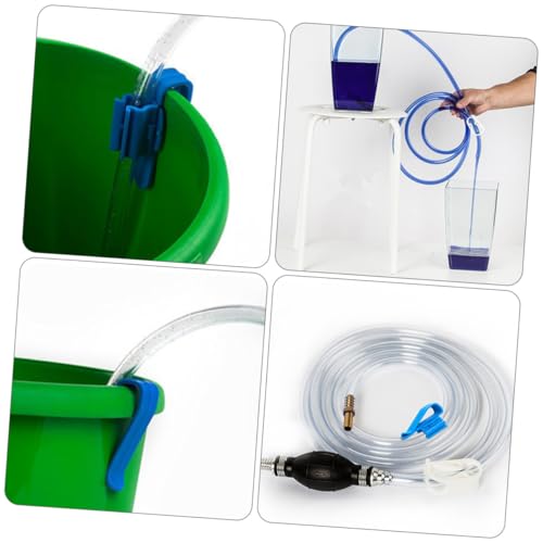 Manual Suction Hose Set for Vehicle and Aquarium, Useful Siphon Pump with Guide Oil Tube for Water and Fuel Transfer, Handheld Liquid Transfer Hose for Car and Home Use