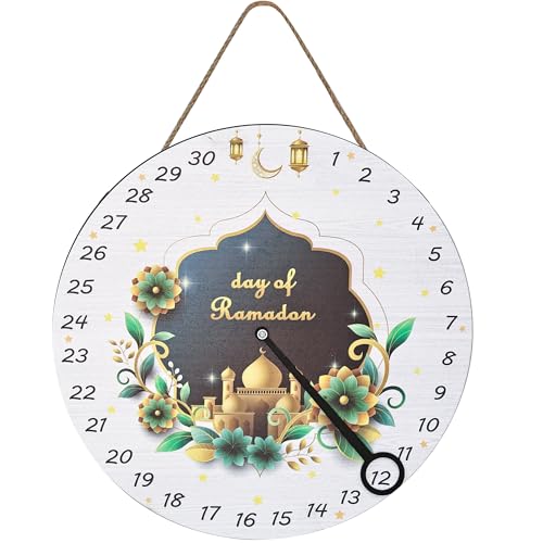 Ramadan Door Hanging Decorations, Door Hanging Decorations 30 Days Advent Calendar Countdown for Ramadan Home Sign Table Decoration Sign Muslim Porch Wall Window Decorations