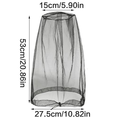 Practical Head Covers with Fine Density Mesh Antibug Head Net for Women Men Unisex Hiking Camping Fishing Accessories Gnat - color: Beige Top
