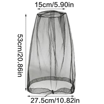 Practical Head Covers with Fine Density Mesh Antibug Head Net for Women Men Unisex Hiking Camping Fishing Accessories Gnat - color: Navy Blue With Top