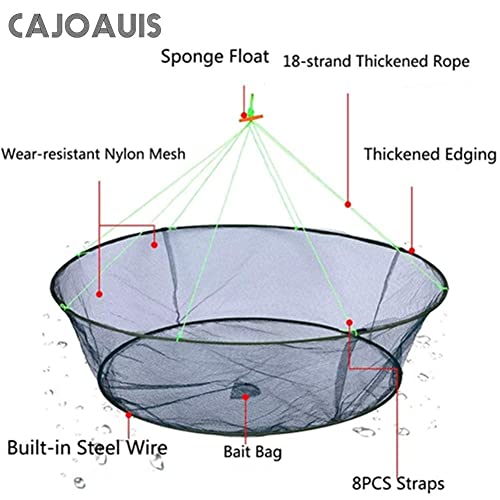 Foldable Fishing Net Hand Casting Cage Crab Net for Fish Shrimp Minnow Crayfish Crab