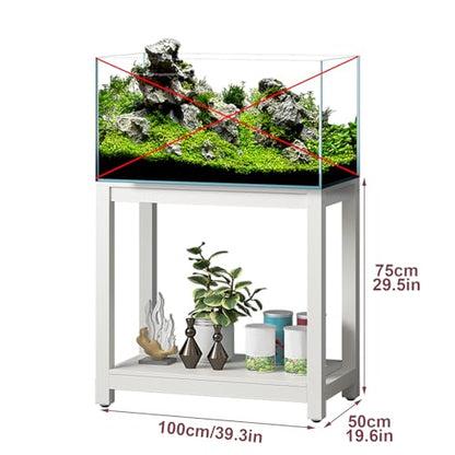 Heavy-Duty Metal Fish Tank Stand - 2-Tier Aquarium Shelf Rack for Home Storage, Durable Load-Bearing Cabinet Organizer, Perfect for Aquariums and Decor