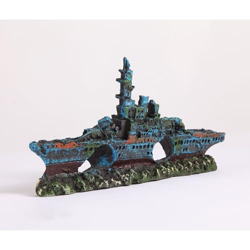 Fish Tank Decoration Aquarium Decor Accessories Resin Material - color: Shipwreck