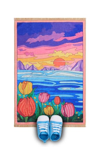 Pink Velvet 's Prayer Rug & Play Mat 45 x 80 cm - Soft Islamic Seccade for - Pink