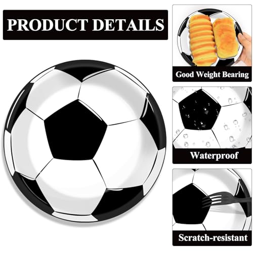 48Pcs Soccer Paper Plates and Napkins Sports Theme Party Decorations Sport Birthday Party Supplies Sports Theme Disposable Dinnerware Tableware for Soccer Fans Boys Girls Baby Shower Serves 24 - style: Soccer