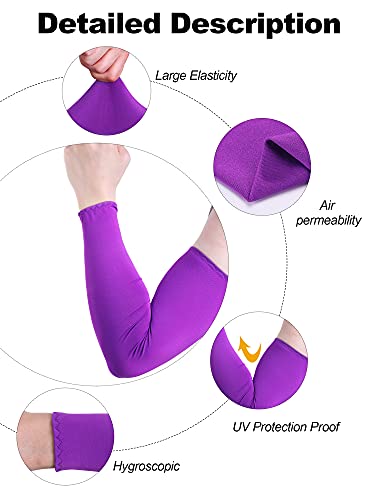 Bememo 9 Pairs UV Protection Sleeves Cooling Sleeves Long Arm Covers Arm Sleeves for Men and Women - color: Classic Colors