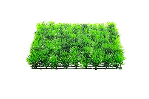 CNZ Aquarium Decor Fish Tank Decoration Ornament Artificial Plastic Plant 10" x 10" Green Mat, 3-Pack