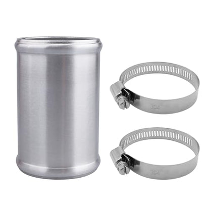 AC PERFORMANCE 2.5" (63mm) OD Aluminum Alloy Hose Joiner Silicone Pipe Connector Bead, 4" Length with 304 SS Clamps - size: 2.5" (63mm)