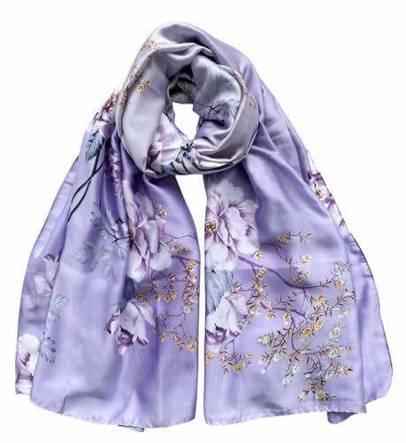 Xyueanlo Scarfs for Women Lightweight Scarves Fashion Print Floral Pattern Head Scarf Wraps Shawls - color: Purple