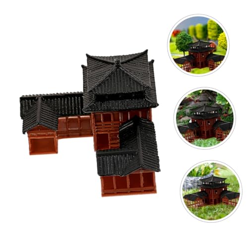 Miniature Pagoda Figurines Ancient Inn Landscape Model Aquarium Decor Ornaments for Fish Tank Bonsai Figurines Japanese Zen Garden and Micro Landscape 3.14 X 3.14 X 2.36 in
